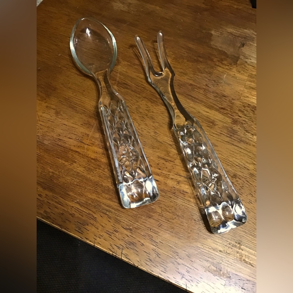 Vintage Glass Fork and Spoon
